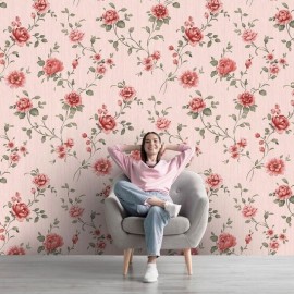 Designer Wallpaper - China Rose Pink 